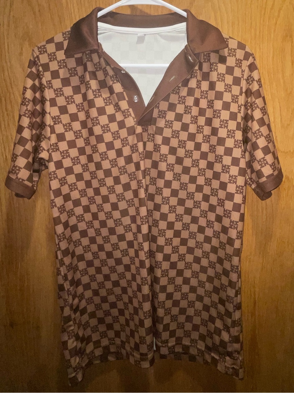 Hawaii’s Finest Brown Checkerboard Polo Shirt
